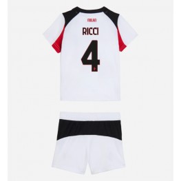 AC Milan Samuele Ricci #4 Uit tenue Kids 2025-26 Korte Mouw (+ Korte broeken)